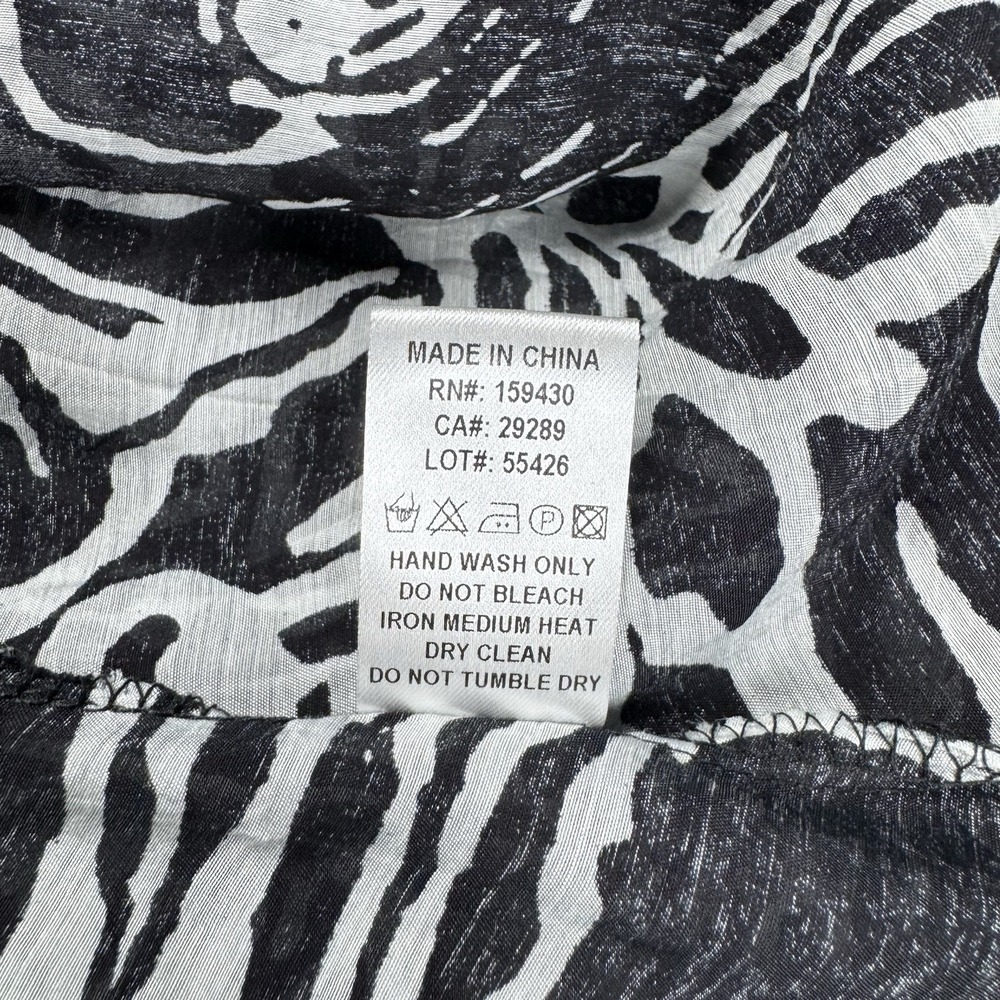 Elan Kimono Maxi Duster Black Print Lace Sheer Boho Festival Whimsygoth Sz M - Picture 10 of 11